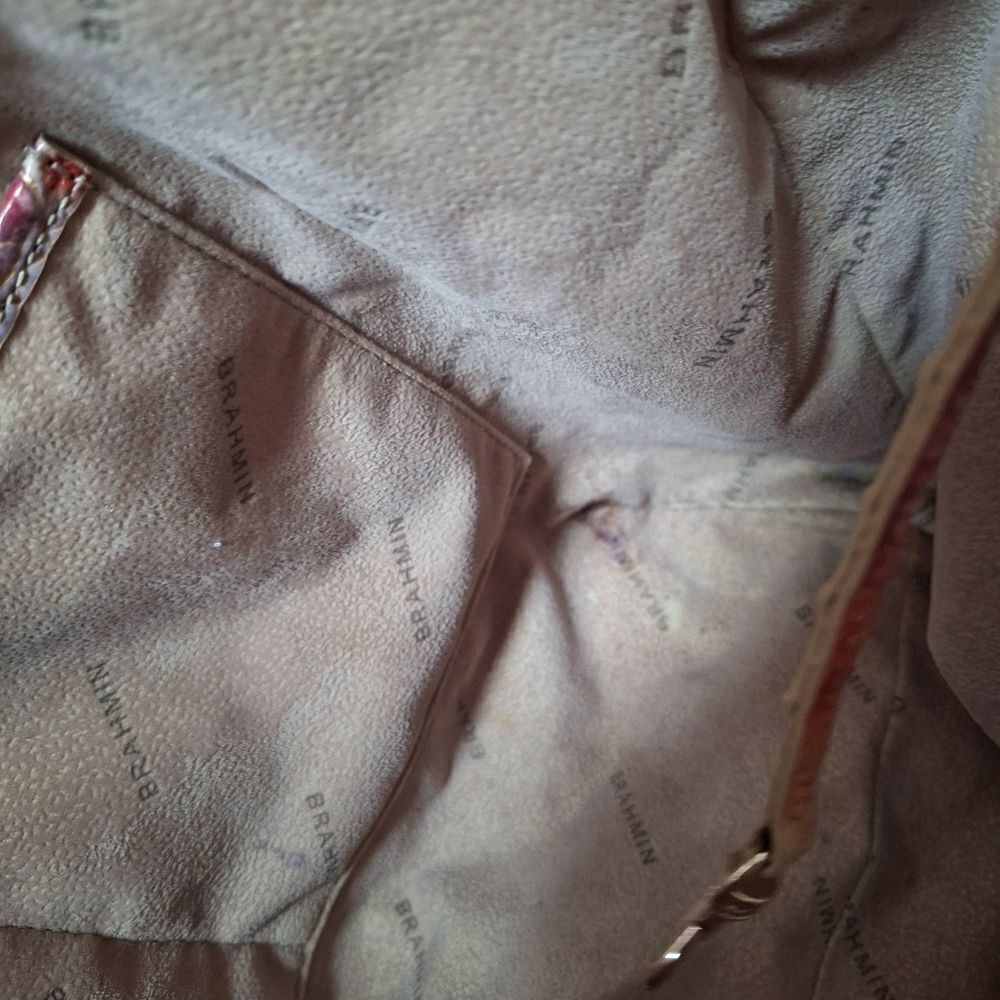 Brahmin Croc large bag purse pink gold tones, shimmer - Picture 8 of 10